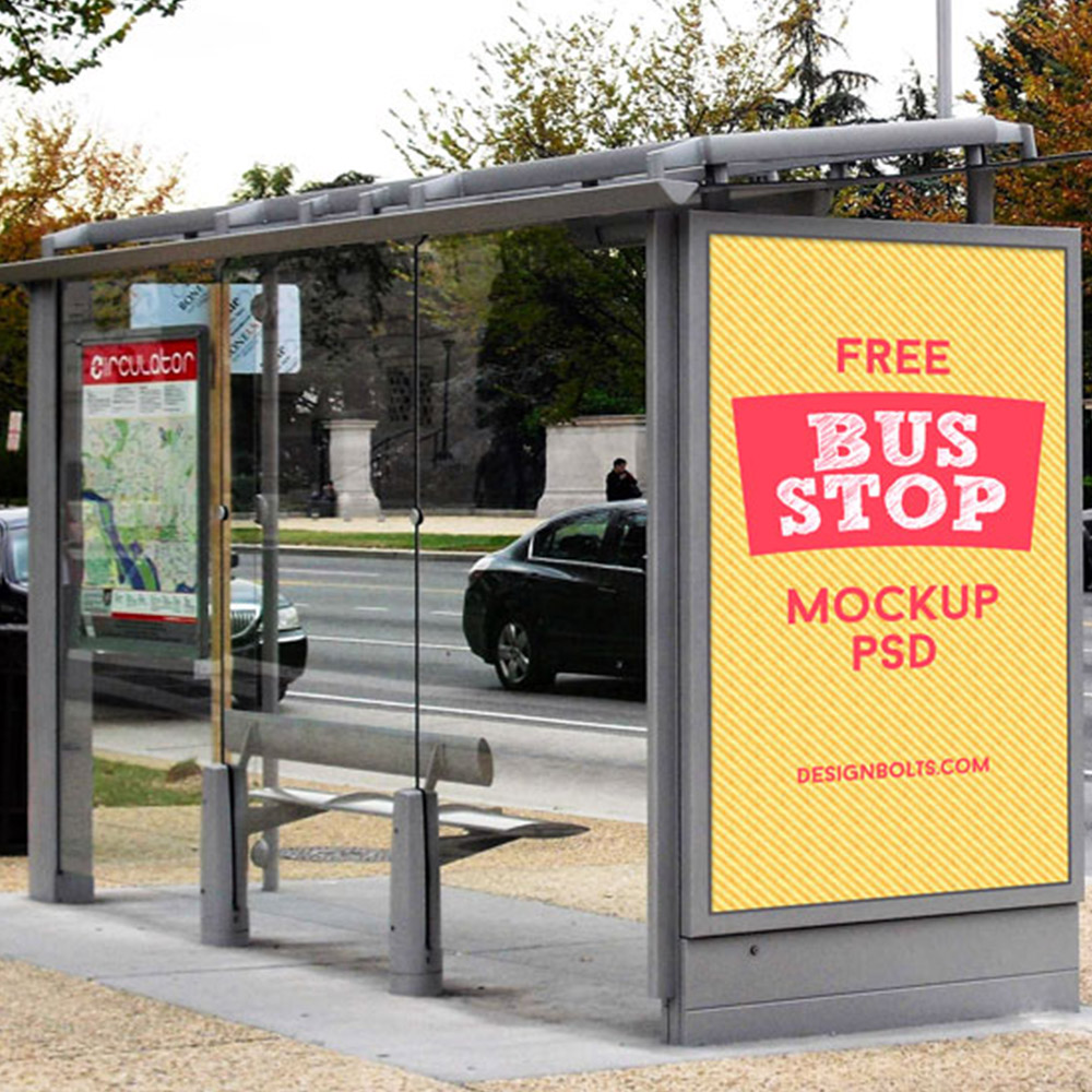 2020 Fashion stainless steel bus stop advertising bus shelter design