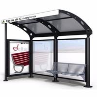 Outdoor funiture bus stop bus shelter with light box for sale