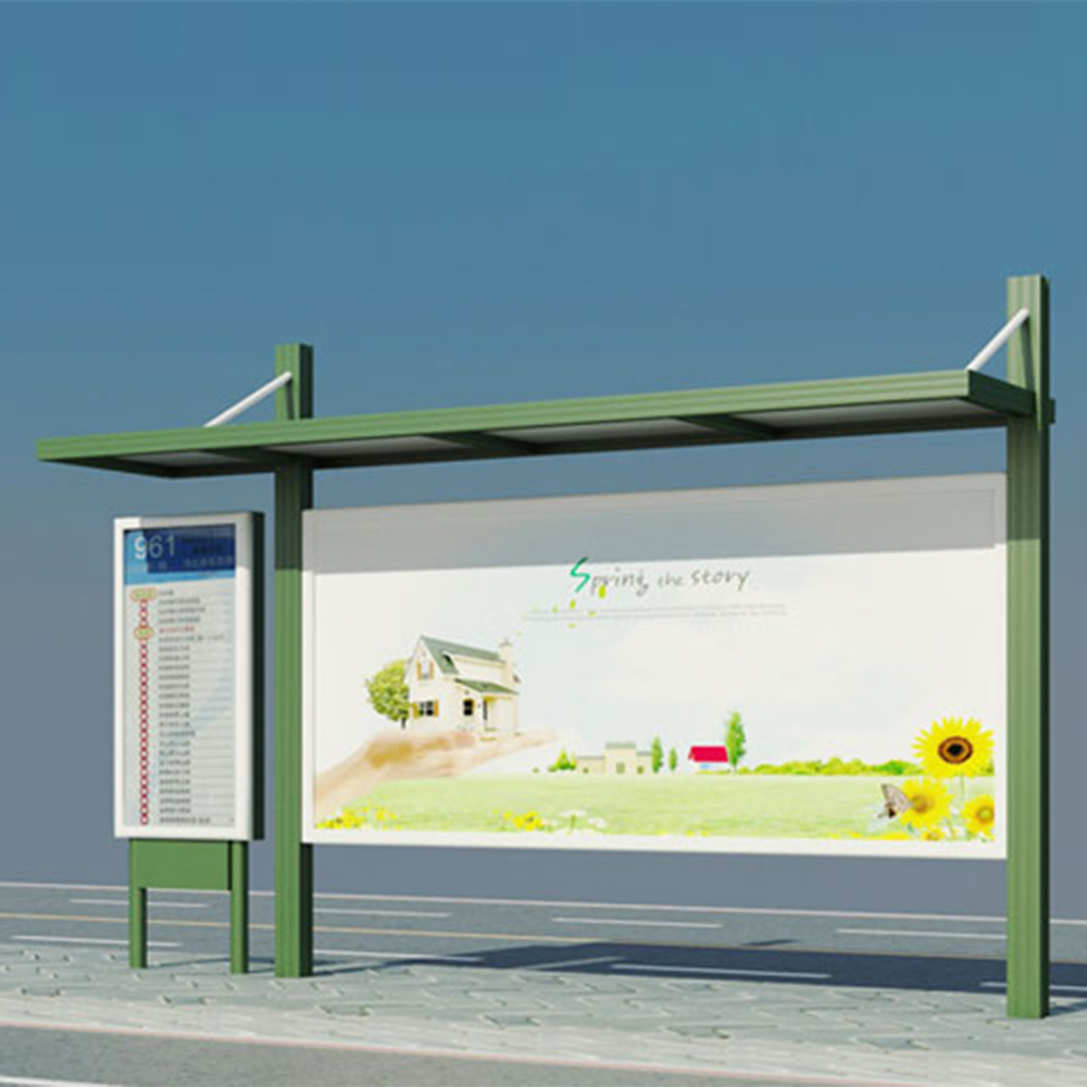 Bus Stop Station Booth for advertising display with LED sign