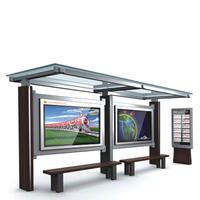 New Design Stainless Steel Bus Stop Shelter with Advertising Light Box