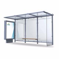 Modern Technology Tempered Glass Frame Bus Stop Shelter