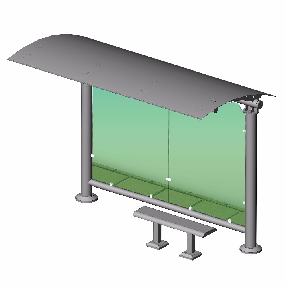 Outdoor Metal Bus Stop Shelter Stainless Steel Bus Stop Shelter
