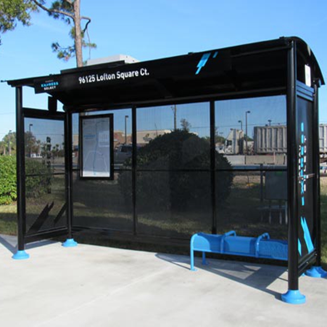 High Quality Steel Structure Bus Stop Advertising Bus Shelter
