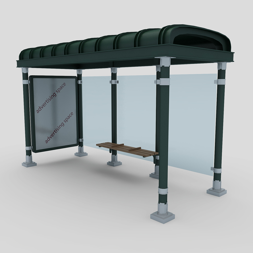 New design Steel Structure Shelter Public Universal Metal Bus Stop Shelter
