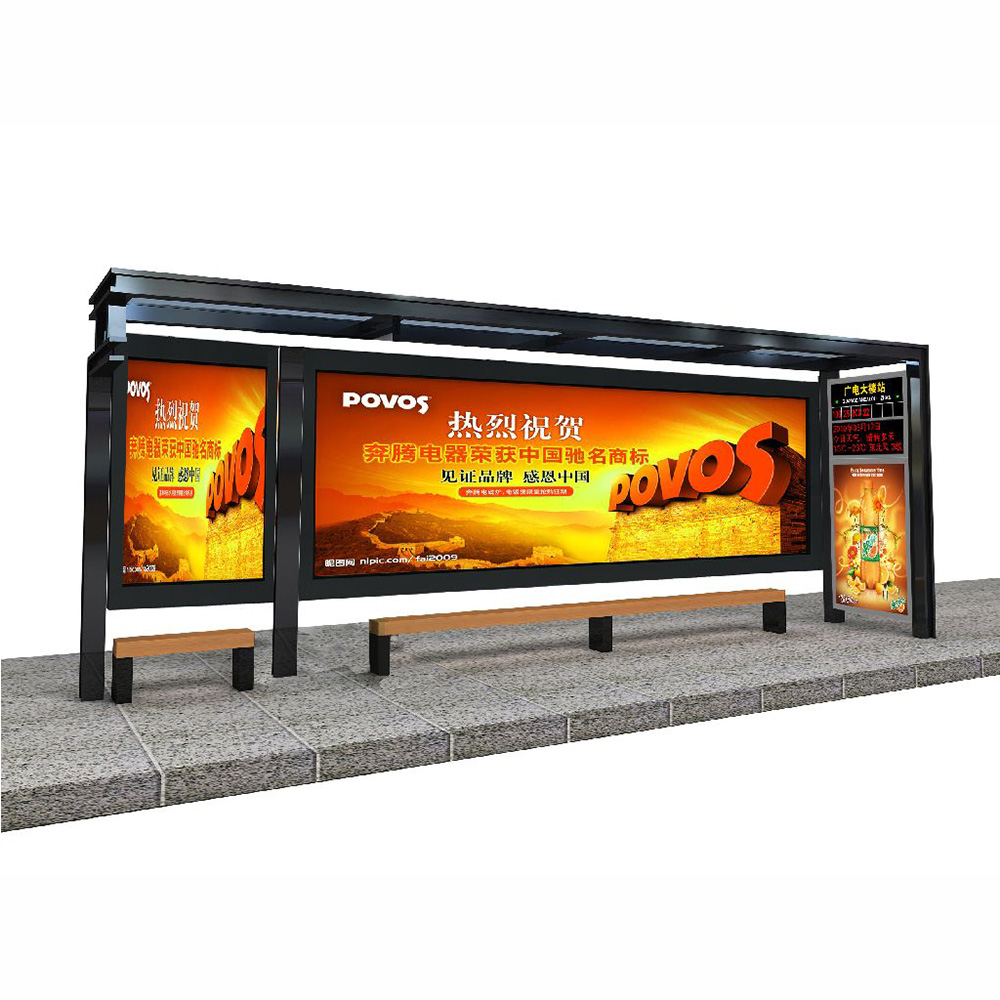 Design fashion Advertising customized bus stop shelter with light box