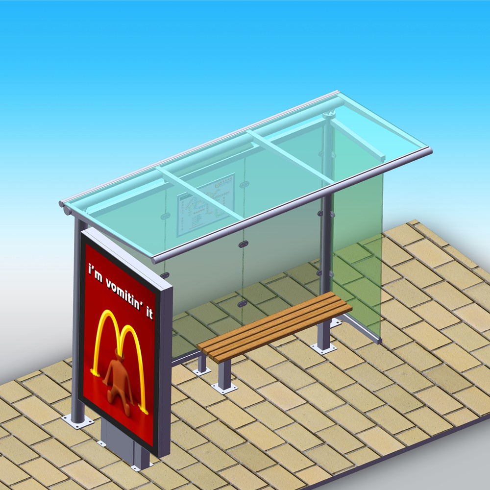 Newest customized design advertising bus stop shelter prices
