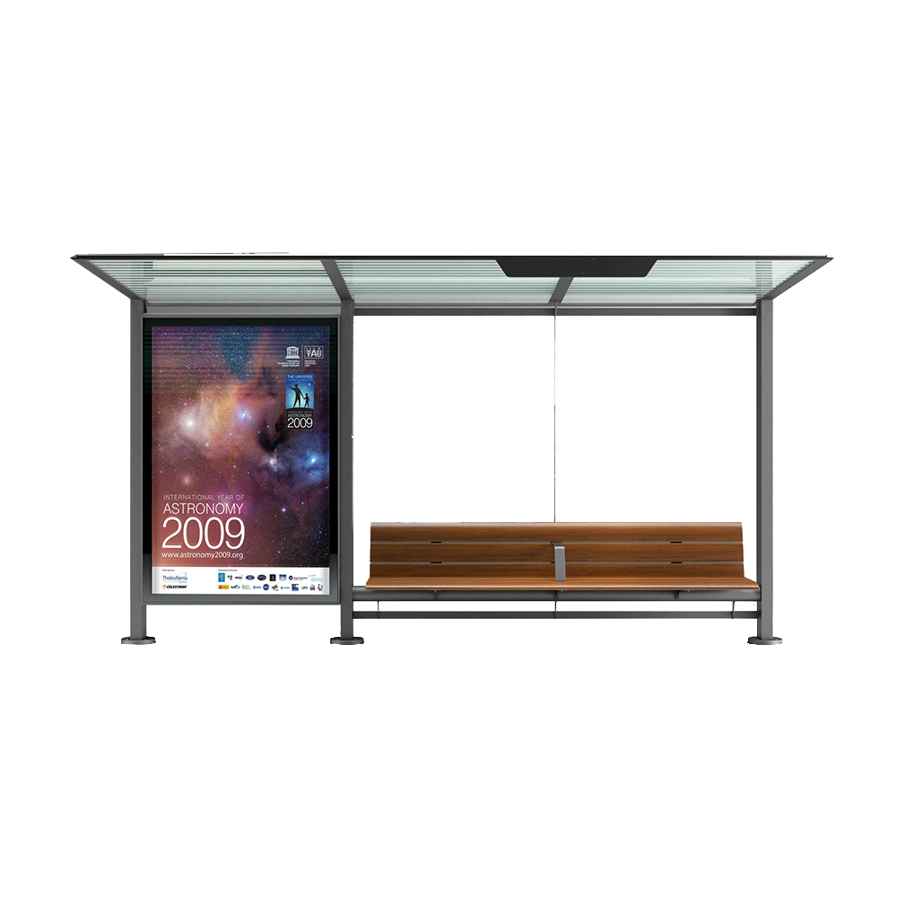Modern Waiting Bus Stop Station Kiosk Shelter with Plexiglass Sheets
