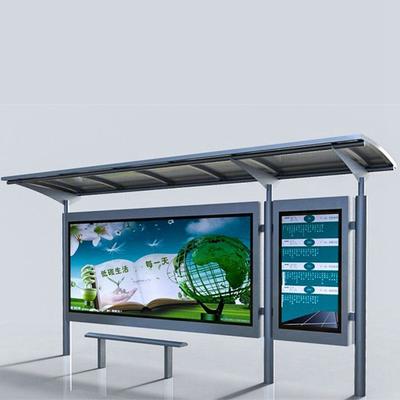 Modern Metal Bus Stop Shelter for Outdoor Advertising