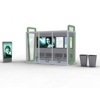 Outdoor Advertising City Bus Station Shelter Stainless Steel Material