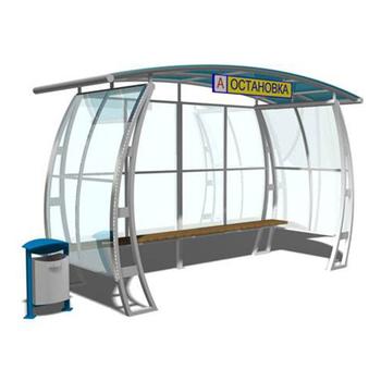 Smart design waiting bus stop shelter with light box sign