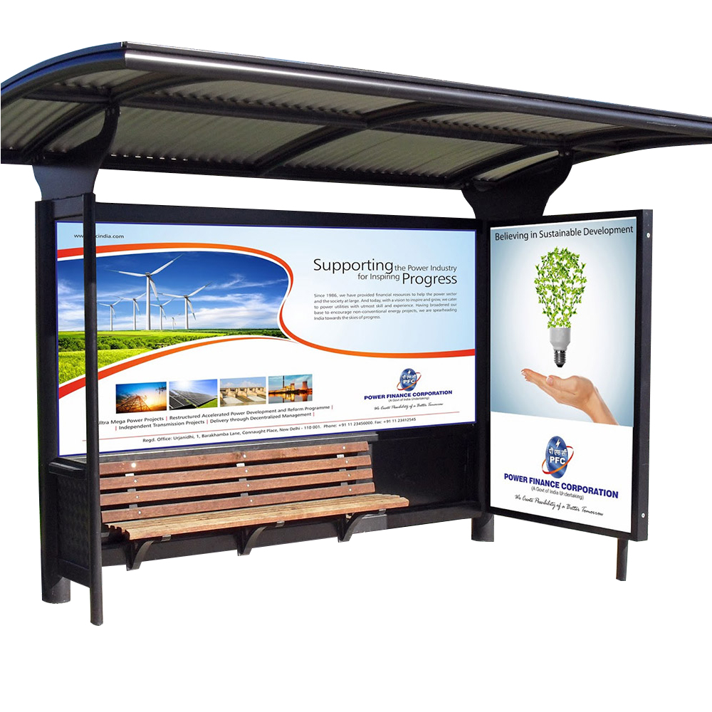 Heat Stainless Steel Bus Stop Shelter With Bench