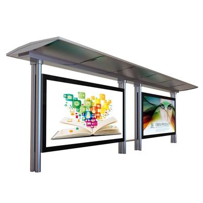 Customize design stainless steel bus shelter Advertising Light Box