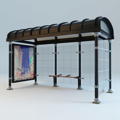New Design Bus Stop Stainless Steel Advertising Bus Shelter