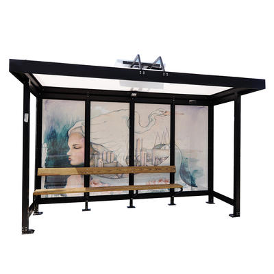 modern metal structure polycarbonate bus stop shelter