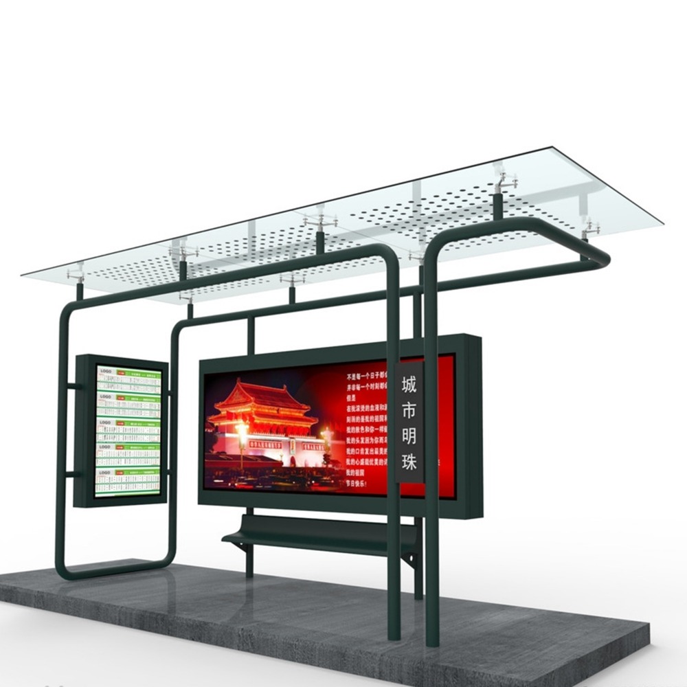 Easy installation galvanized plate bus stop shelter for street