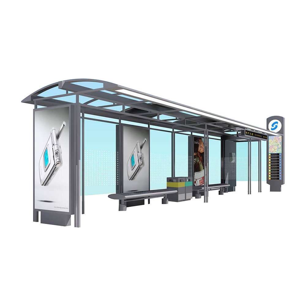 Double siede shelter steel bus shelter stop