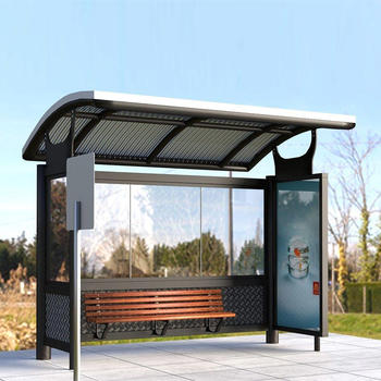 Advertising customized bus stop shelter r Roof Bench bus shelters with light box