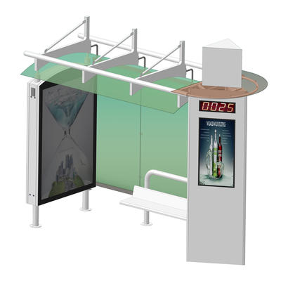 Metal Prefabricated Bus Stop Shelter Advertising Equipment for Sale