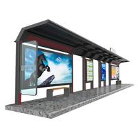 City Public Advertising Bus Shelter Modern Outdoor Bus Stop Shelter