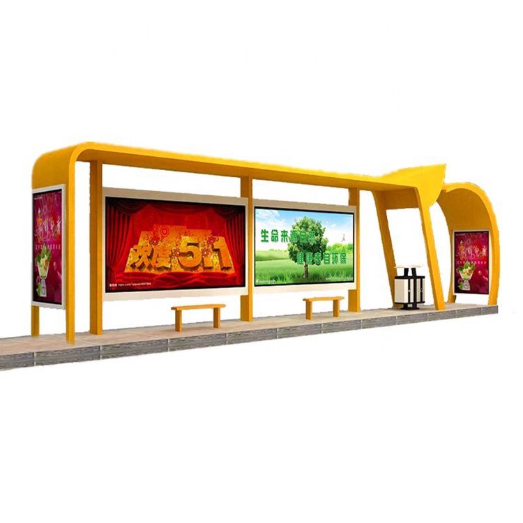 Outdoor solar stainless steel bus shelter manufacturer