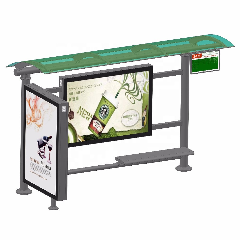 New design bus station outdoor bus shelter manufacturers customized bus stop