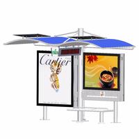 High quality bus stop steel structure bus shelter for outdoor advertising