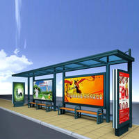 Outdoor street furniture Bus Stop Station with lightbox Bus Stop