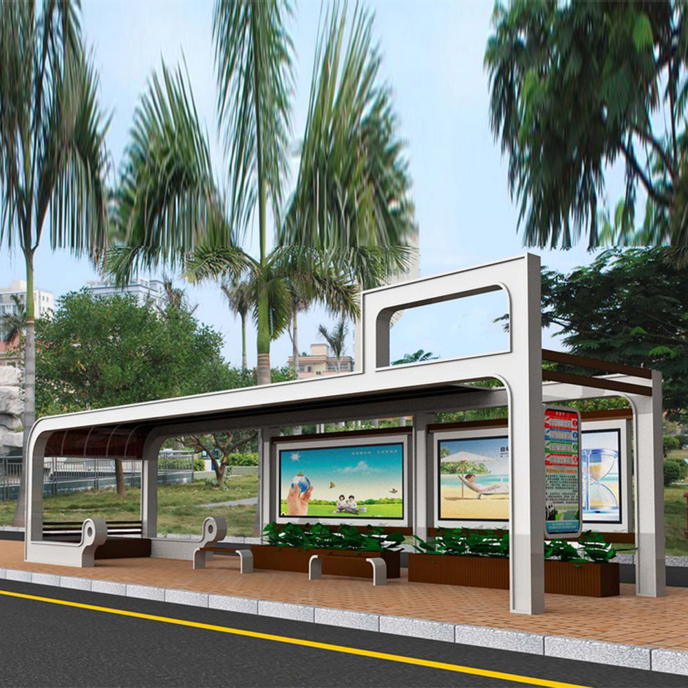 2020 outdoor furniture modern design advertising bus station