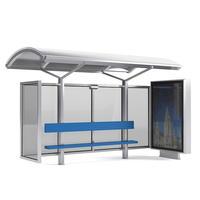 Outdoor furniture metal structure bus station designs with light box
