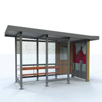 Simple stainless steel bus stop shelter for sales