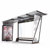 Bus Stop Shelter Frame with Chair with Announce