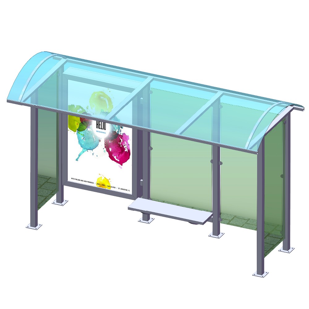 Modern technology outdoor frame tempered glass bus shelter stop