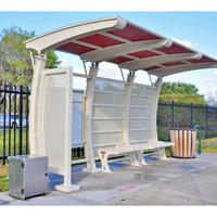 Outdoor solar Metal Bus Stop Shelters Bus Shelter station