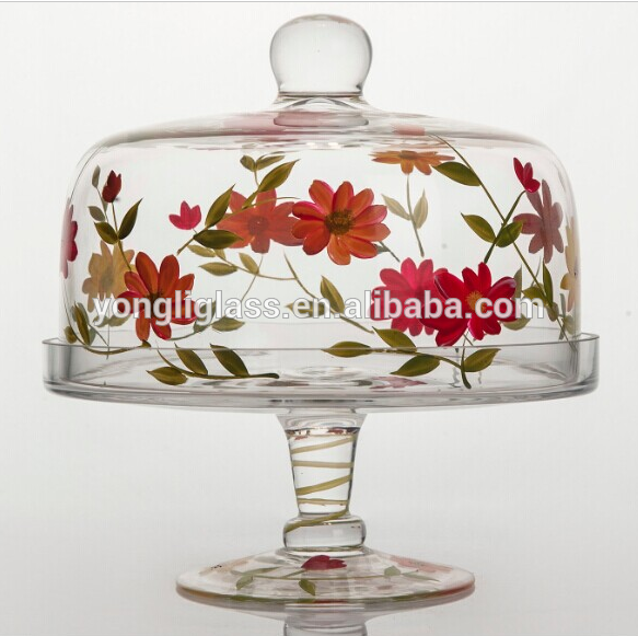 Gorgeous table glassware decor,cake dome with custom logo