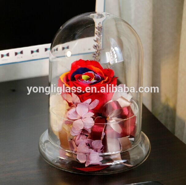 Elegant flower glass dome, glass cover,glass dome cover on sale