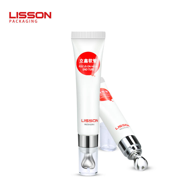 15-20ml cosmeticvibrate eye cream tube packaging with Zinc alloy applicator
