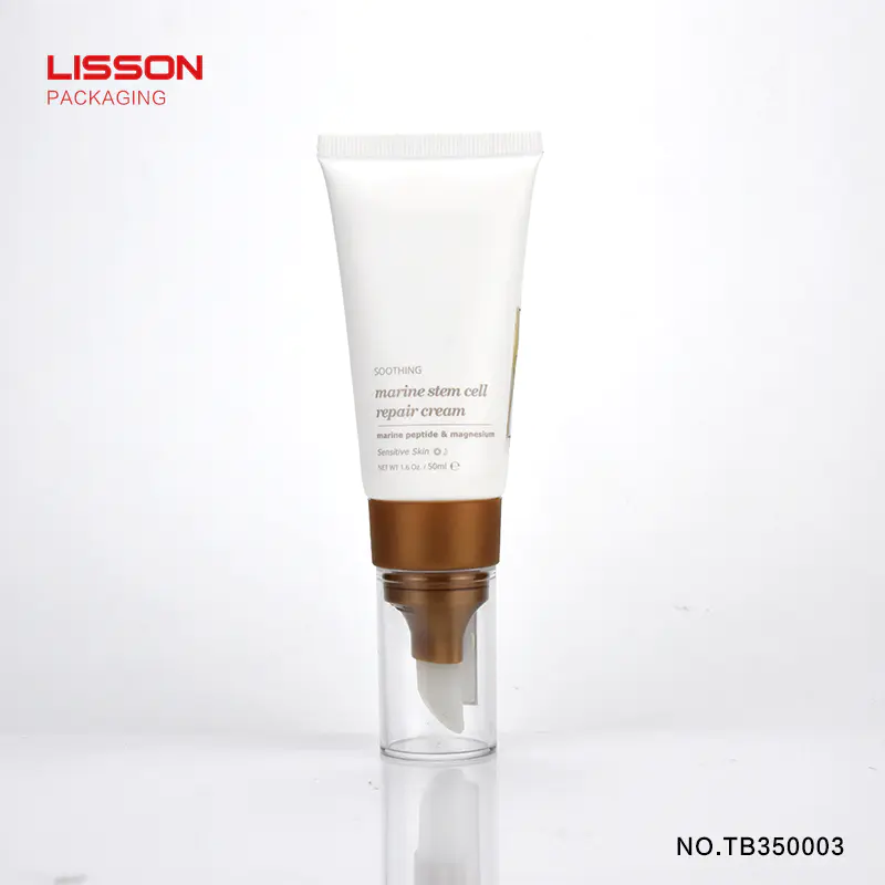 D35 plastic BB cream skin care tube packaging with soft silica gel brush for facial mask