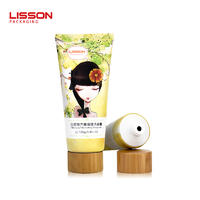 D40 hot sale plastic squeeze cosmetic packaging tube with bamboo screw cap
