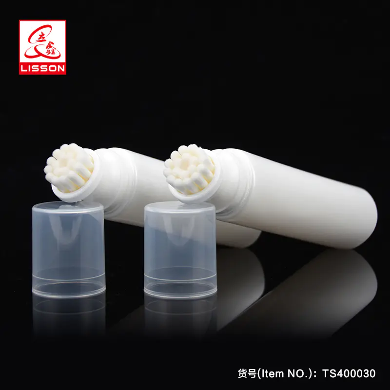 D40 facial cleanser flocking stripe cosmetic plastic tube with rotary switch