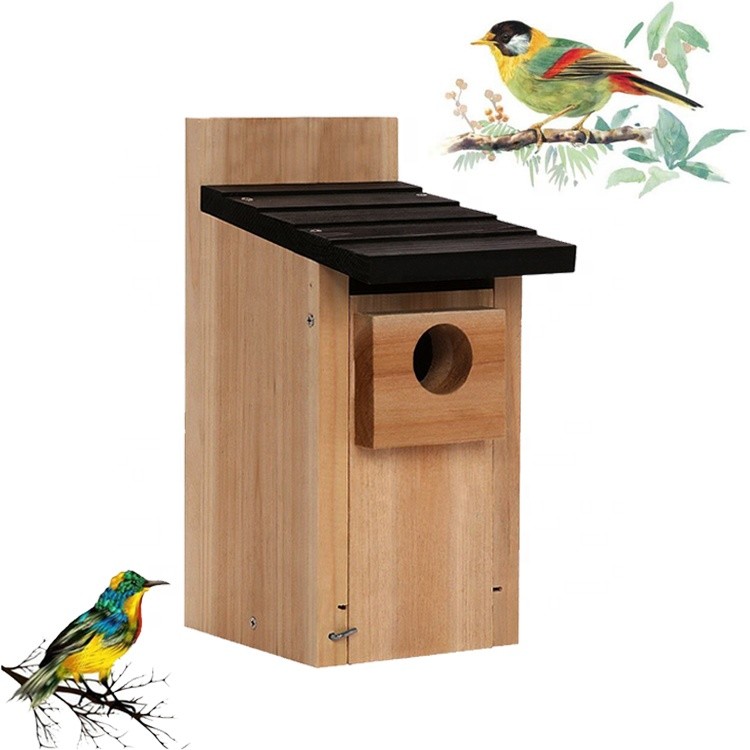 Hot selling classical wooden carved bird house,indoor outdoor garden patio yard wooden hanging bird box feeder houses