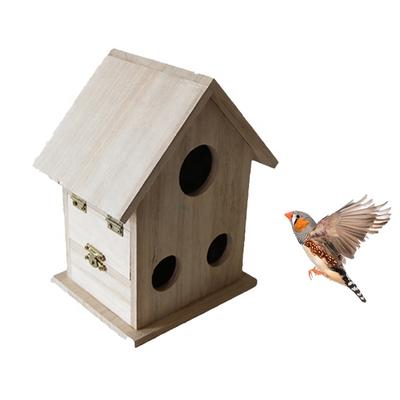 customized concise wooden bird house small recycled wood craft bird house