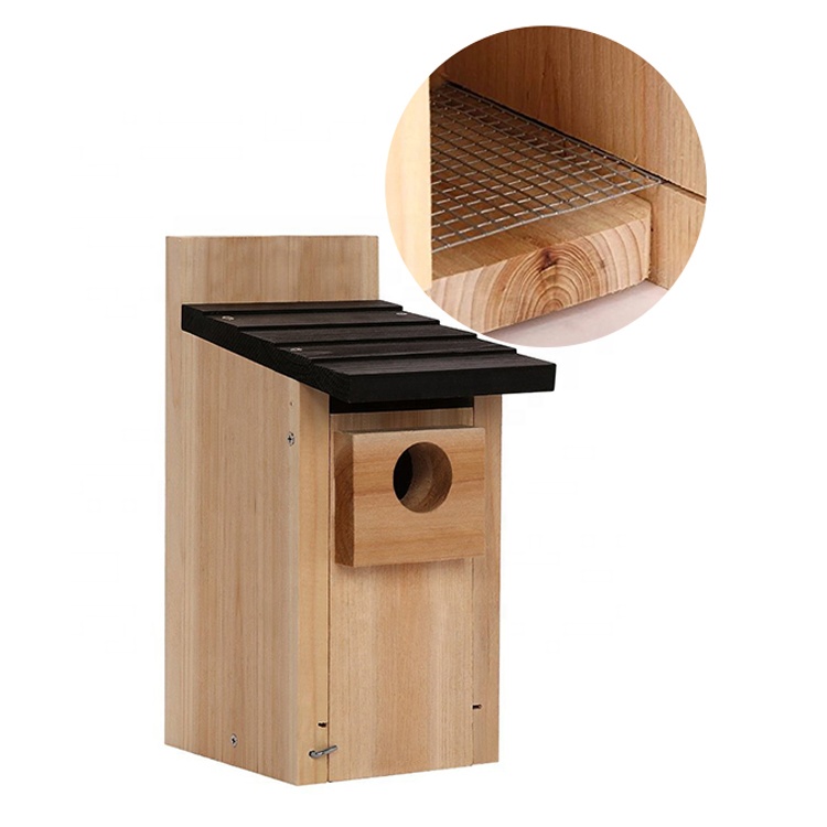 Hot sales customized size outdoor bird house wood,indoor outdoor garden patio yard wooden hanging bird box