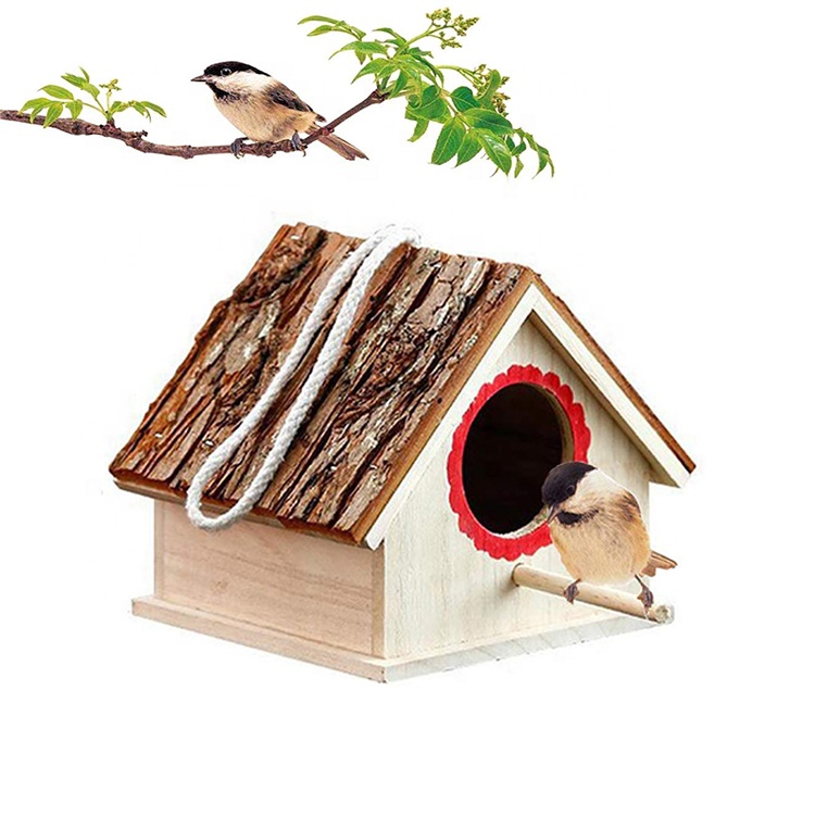 100% natural wood lightweight and durable quality handmade bird house 6.29x6.88x5.9 inches