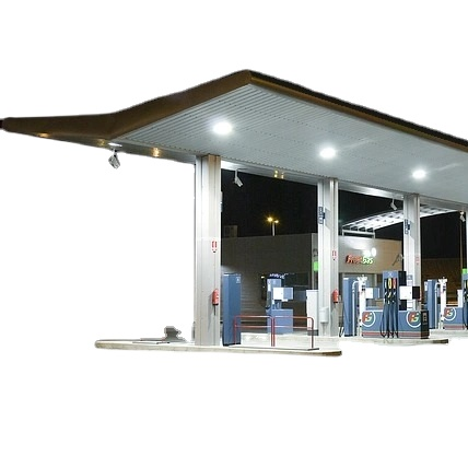 Modern prefabricated steel construction gasoline station