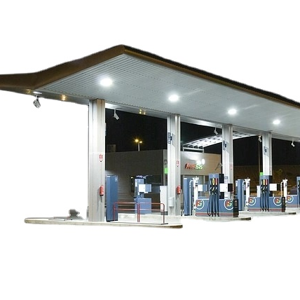 Modern prefabricated steel structure petrol station