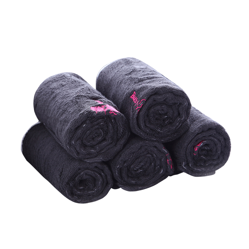 black organic bamboo charcoal fiber towel face towel bath towel eco-friendly