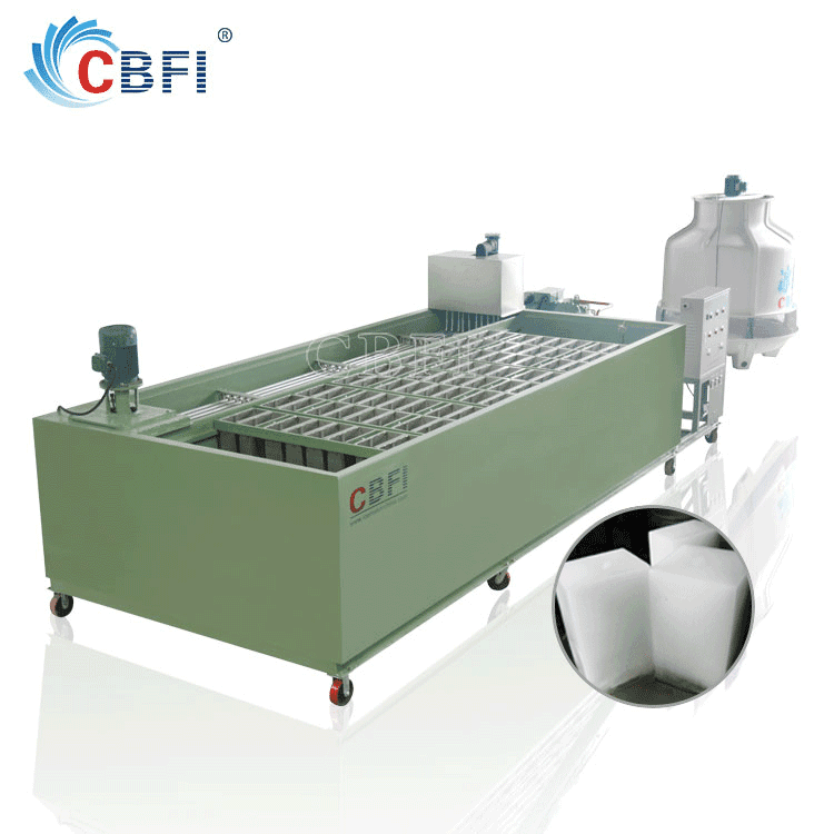 1 ton to 100 tons Block Ice Machine Maker Freon system made by CBFI coil evaporator