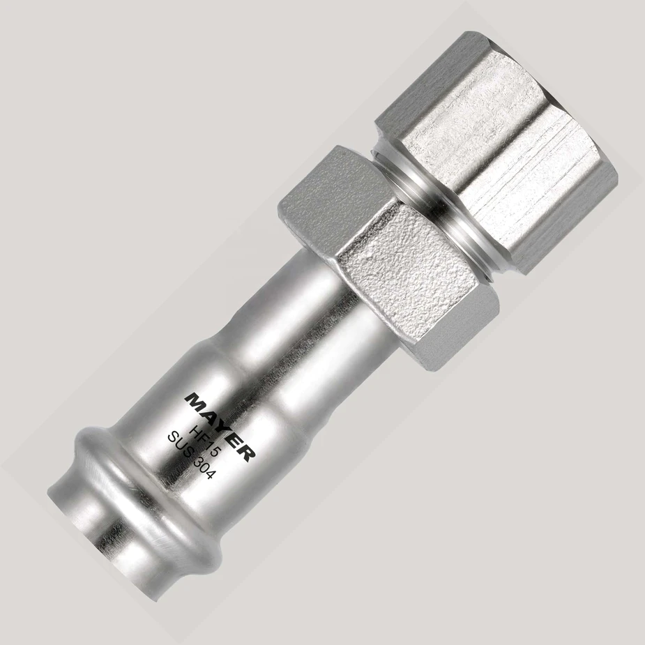 stainless steel union female fitting connector application on pipe connection or machinary