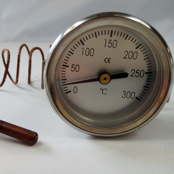 Coffee Industrial embedded SS round dial 2" boiler thermometer with capillary tube