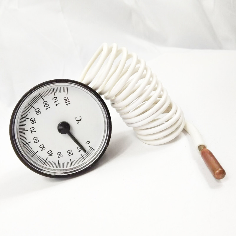 0~120 C Dial Boiler Capillary Thermometer Temperature Gauge with Probe
